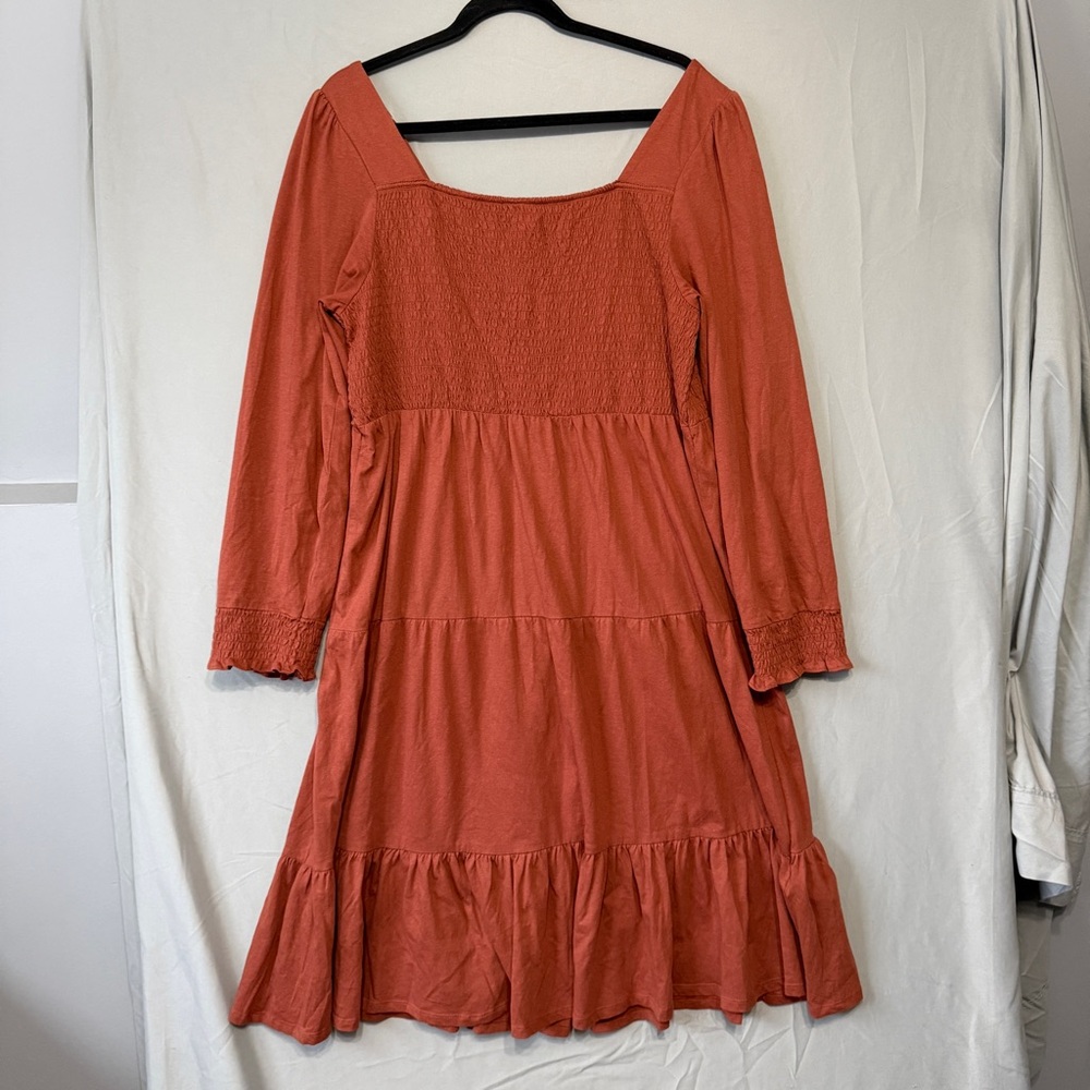 Mexx Terracotta Long-Sleeve Midi Dress